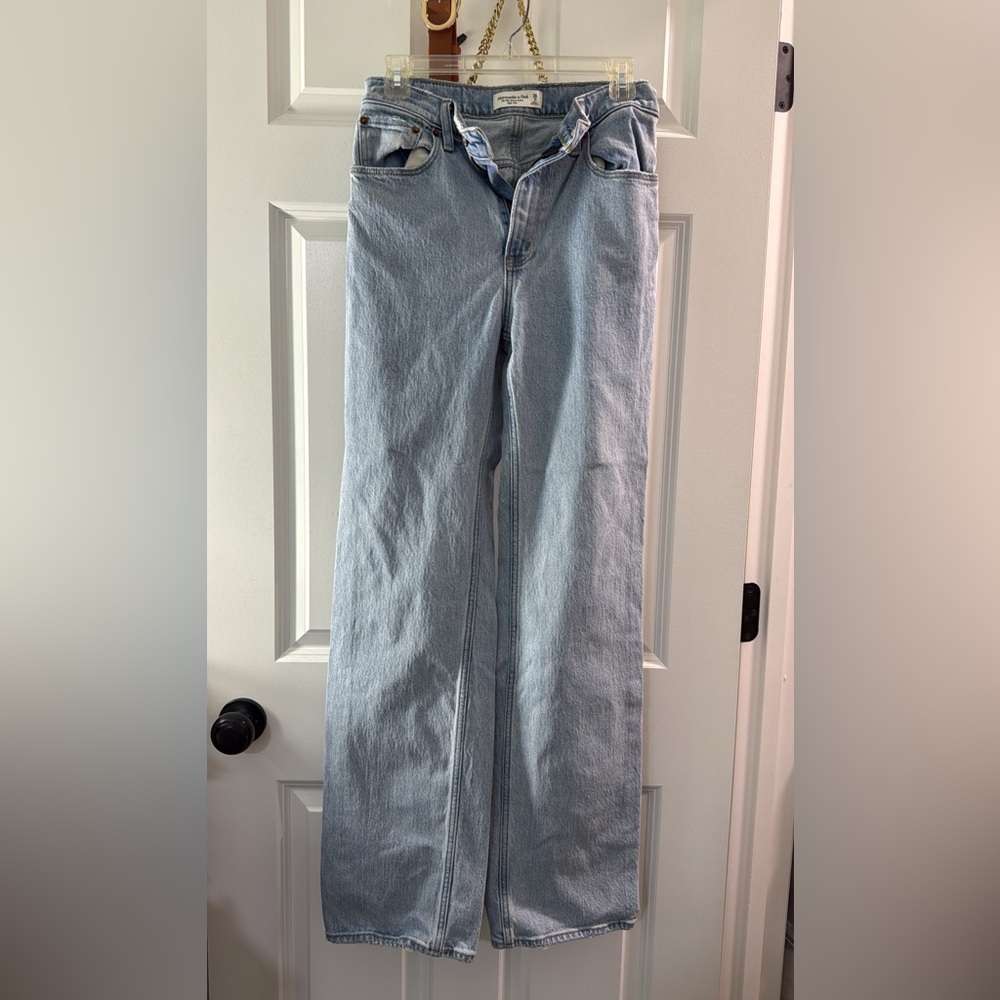 Abercrombie & Fitch Blue Flare Wide Leg Jeans